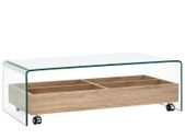 Coffee Table Clear 98x45x31 cm Tempered Glass