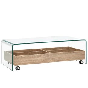 Coffee Table Clear 98x45x31 cm Tempered Glass