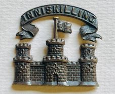 Extremely Rare - Irish, 1927 Bronze 2-piece Inniskilling Fusiliers Officer Cap Badge - Ulster
