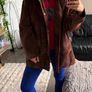 Genuine Leather Suede Jacket Size L In rich chocolate brown calour Vintage oversized Fit Unisex Image 6