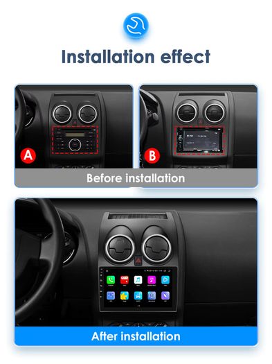 9" RDS 2din Android Car Radio Multimedia Video Player For Nissan Qashqai J10 2006-2016 Navigation GPS
