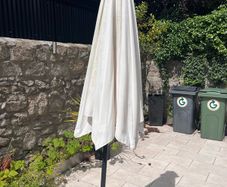 Umbrella parasol for garden and base