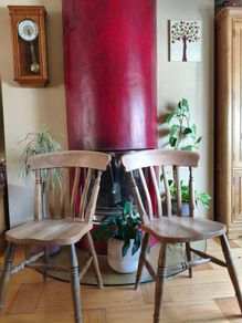 Set of 6 Solid Wooden Dining Chairs