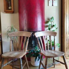 Set of 6 Solid Wooden Dining Chairs