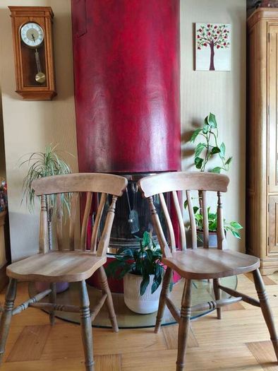 Set of 6 Solid Wooden Dining Chairs