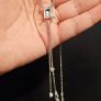 Sumiyaki Pearl and Diamante Double Necklace Image 4