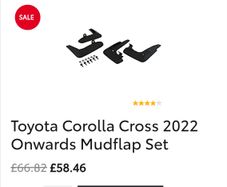 Genuine Toyota Corolla Cross 2022- Front and Rear Mudguards PW389-16000