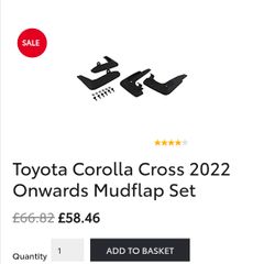 Genuine Toyota Corolla Cross 2022- Front and Rear Mudguards PW389-16000