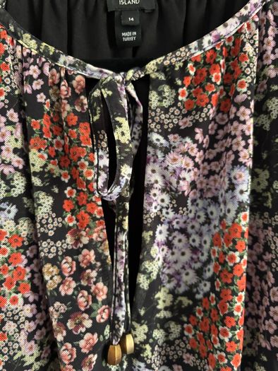 River Island Floral Tiered Dress (uk: 14)