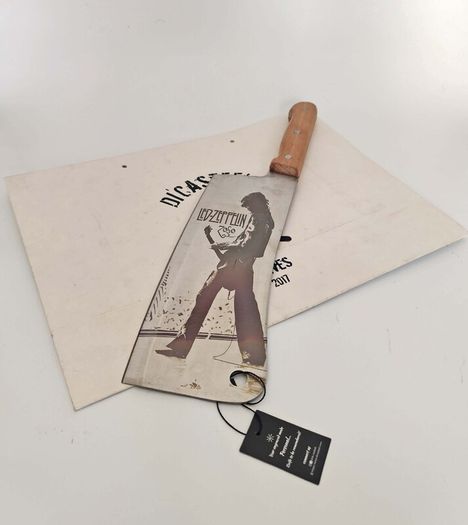 Butcher Knife with Led Zeppelin Engraving Rock Legacy & Cutting Po By Di'Casteelwer