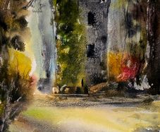 pepperpot tower powerscourt watercolour