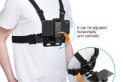 Adjustable Phone Clip Holder With Chest Strap Fixation Bracket for Sport Camera Mobile Phone Camera Black Holder Accessory