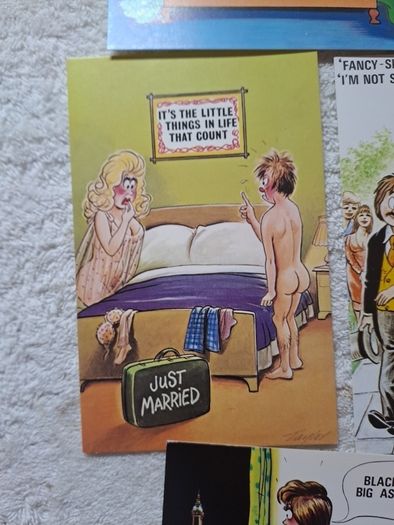 5 Bamforth just married saucy postcards.