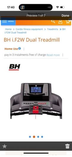 BH f2w dual treadmill - folding - in close to new condition
