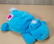 Nici Bud Belly Hippo Large 33cm 13" Lying Down Hot Pink Heart Soft Toy Vintage