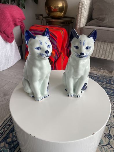 Large Vintage Ceramic Cats