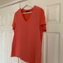 Dunnes Stores Orange V Neck T-Shirt Image 2