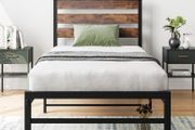 Single Bed Frames with Wood Headboard