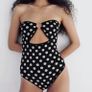 Zara Polka Dot Ring Detail Strapless Bodysuit Image 2