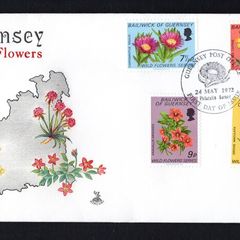 1972 Guernsey Wild Flowers Commemorative Stamp Illustrated First Day Cover (FDC)