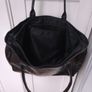 Large Black Leather Bag " Chic Brand" 17 x 13 x 5.5 Inches Image 6
