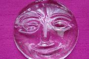Handblown glass Moon ornament, Craft supplies, Suncatcher supplies. Glass moon, Hanging ornament