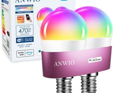 Smart Bulb E14 Alexa Light Bulbs,RGB Colour Changing Bulbs,Smart Life App Control,Bluetooth & WiFi Bulb,470LM, 5W Replace 40 Watt,Works with Alexa & Google Assistant (2 Pack)