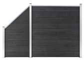 WPC Fence Set 1 Square + 1 Slanted 273x186 cm Grey