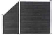 WPC Fence Set 1 Square + 1 Slanted 273x186 cm Grey