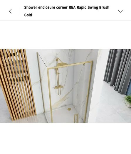 900mm Corner Shower Enclosure - Brushed Gold