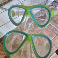 Kids Swim Goggles Snorkel Diving Mask for Boys Girls Ages 5-15, Two-Color Anti-Fog Swimming Goggles