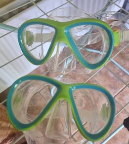 Kids Swim Goggles Snorkel Diving Mask for Boys Girls Ages 5-15, Two-Color Anti-Fog Swimming Goggles