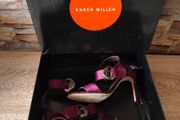Karen Millen Stunning Purple Satin Strappy Sandals Heels