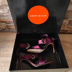 Karen Millen Stunning Purple Satin Strappy Sandals Heels