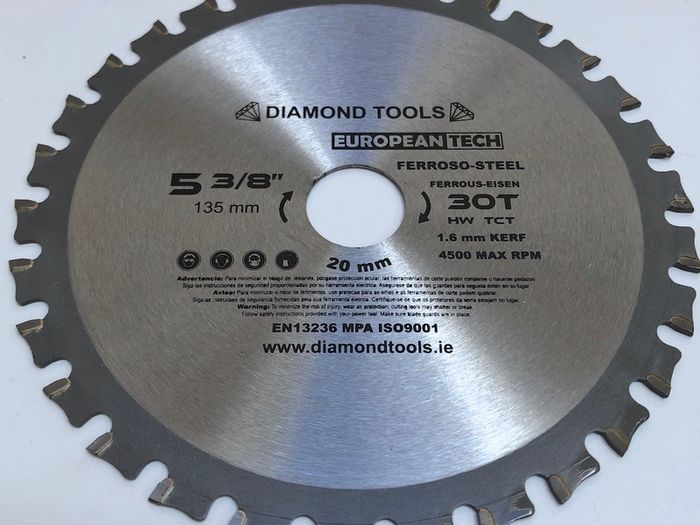 Cordless Circular Saw Blade 135mm  20mm hole