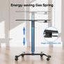 65x45 cm Mobile Standing Desk with 4 Rolling Castors Height Adjustable on Wheels Portable Stand Up Over-Bed Table for Living Room Bedroom Medical Use Ergonomic Space Saving Image 6