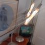A pair of metal chrome table lamps Image 3