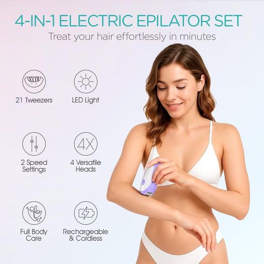 Brand New Epilator for Women, 4-in-1 Epilators Hair Removal with 2 Speeds