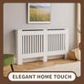 White Radiator Cover Cabinet Stylish Wooden Heater Cover with Shelf Image 4