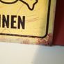ACHTUNG MINEN Metal Tin Wall Sign Plaque Man Cave War German Mine Danger Warning Image 3