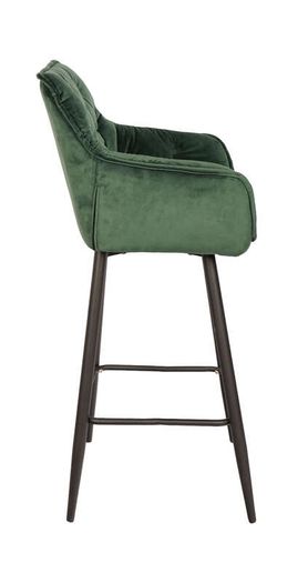 Capri Bottle Green Velvet Arm Stool Luxe Loft Kitchen Bar Chair