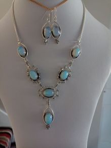 Gemstone Necklace & Earrings Set