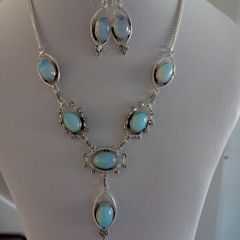 Gemstone Necklace & Earrings Set