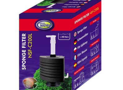 Aqua Nova NSF-C200L Corner Sponge Filter For Aquarium Up To 200L