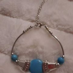 silver and turquoise bracelet
