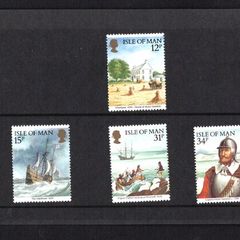 1986 Isle of Man Ameripex '86 International Stamp Exhibition. Myles Standfish of the Mayflower Commemorative Stamp Presentation Pack