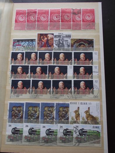 An album with Irish stamps. Reminder with duplications