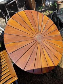 Teak garden table and chairs