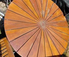 Teak garden table and chairs