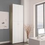 Office Cabinet White and Sonoma Oak 60x32x190 cm Chipboard Image 8